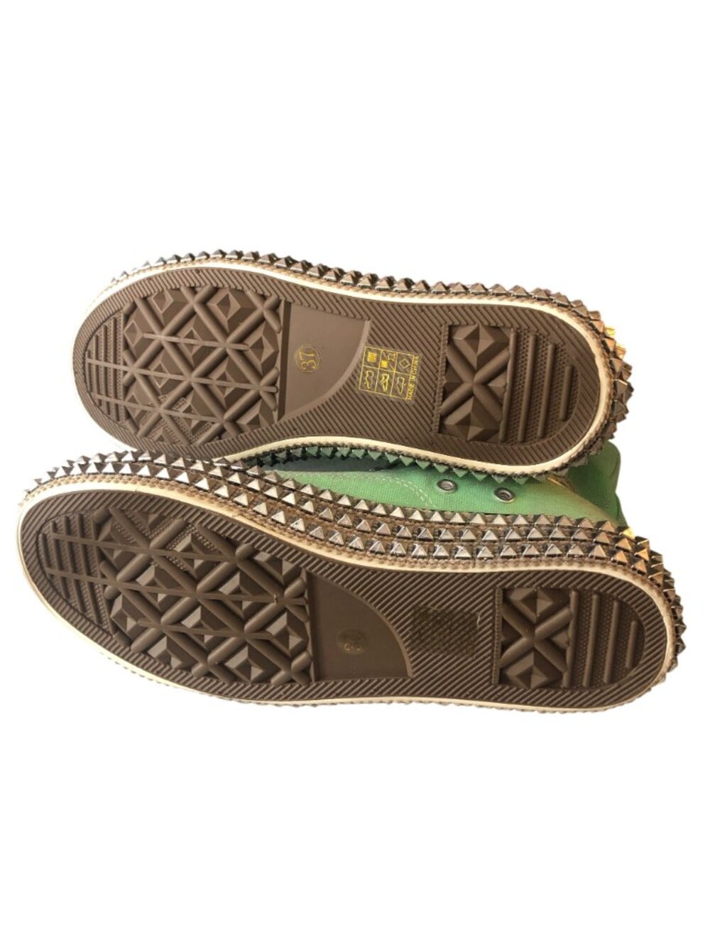 Nan Ku Free People Cruise Studded Hi Top Sneakers Spring Mint Green 40 US 10 - Picture 8 of 9